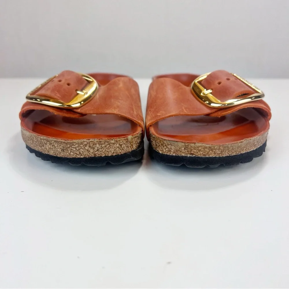 Birkenstock Madrid Big Buckle Oiled Leather Burnt Orange Size 38 - Picture 3 of 9